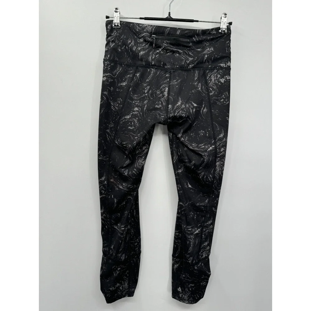 Lululemon Align High Rise Patterned Leggings Black Gray Size‎ 6 Athletic